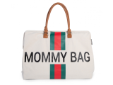 CHILDHOME PREBAĽOVACIA TAŠKA MOMMY BAG BIG OFF WHITE / GREEN RED