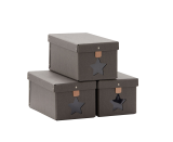 Kids Concept Krabice na topánky 3ks Grey