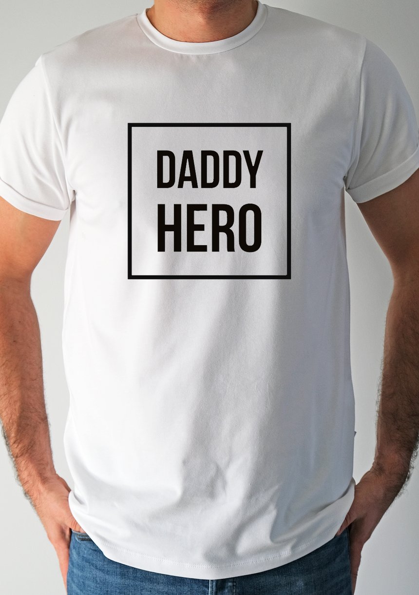 I love milk Pánske tričko s krátkym rukávom "DADDY HERO"