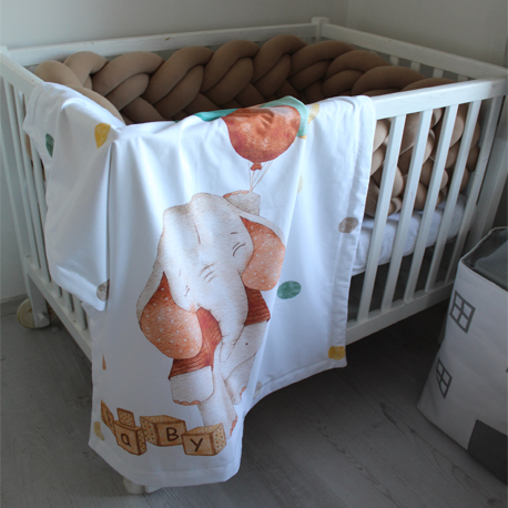 ZAPLETANCE Minky deka Sloník, 100x70cm